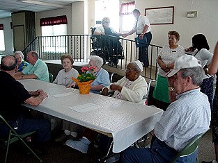 Seniors waiting for the breakfast to begin