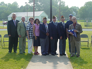 East Greenwich School Superintendant and Principals, VFW Members and the Township Historian in a group photograph following the ceremonies.