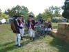 American Colonial soldiers (re-enactors) prepare for battle